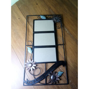 Rosanna Home Black Metal 3-Photo Frame (4x6) with Floral Accents